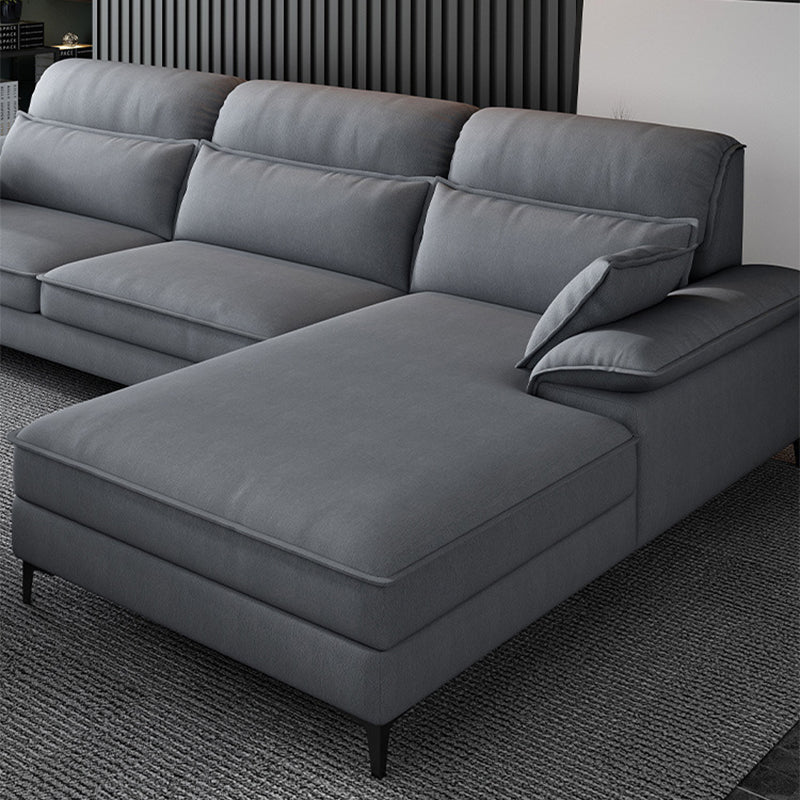 4-seat Modern Sectional 138.58" Wide Fabric Loose Back Sectional