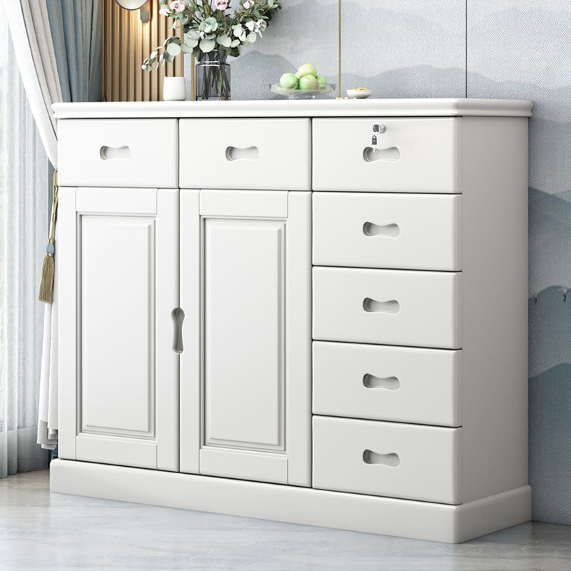 Solid Wood 1/2 - Door Accent Cabinet Mid Century 15.7" D Storage Cabinet with Drawers