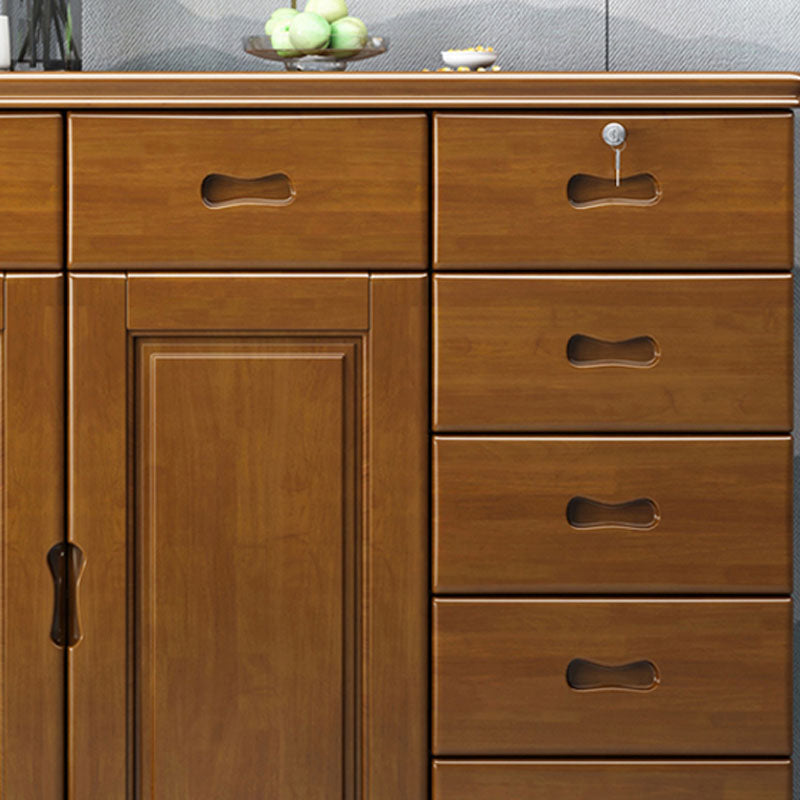 Solid Wood 1/2 - Door Accent Cabinet Mid Century 15.7" D Storage Cabinet with Drawers