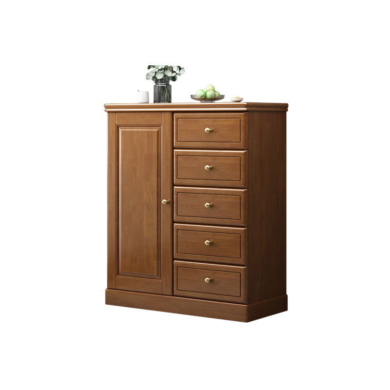 Solid Wood 1/2 - Door Accent Cabinet Mid Century 15.7" D Storage Cabinet with Drawers