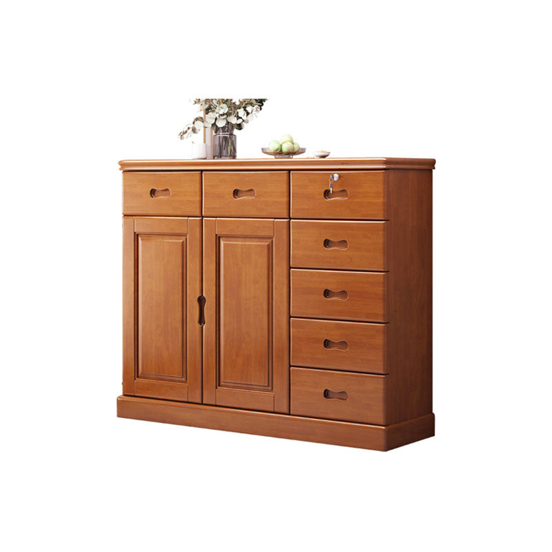 Solid Wood 1/2 - Door Accent Cabinet Mid Century 15.7" D Storage Cabinet with Drawers