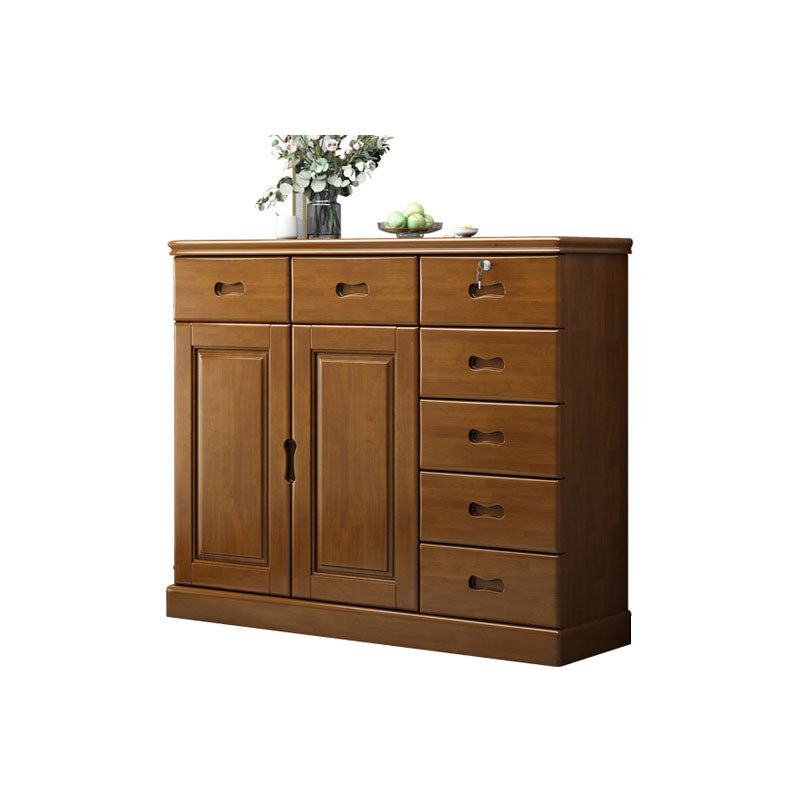 Solid Wood 1/2 - Door Accent Cabinet Mid Century 15.7" D Storage Cabinet with Drawers