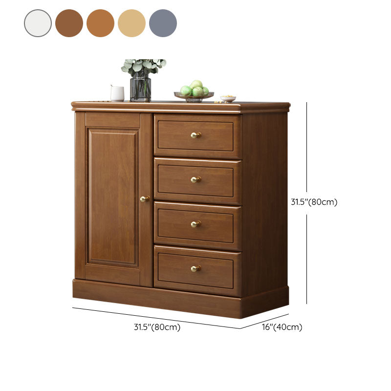 Solid Wood 1/2 - Door Accent Cabinet Mid Century 15.7" D Storage Cabinet with Drawers