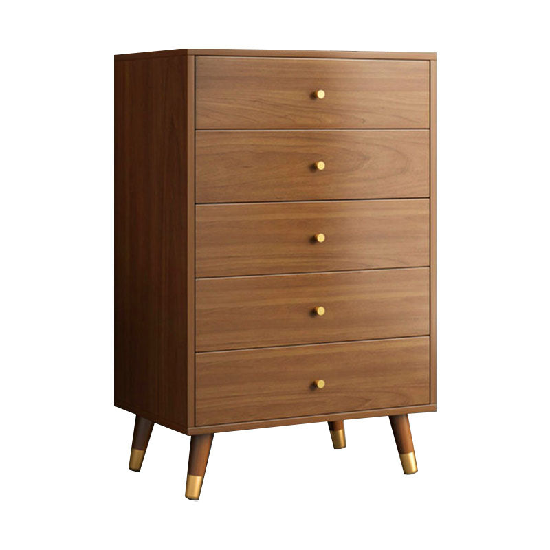 Mid Century Modern Brown Cabinet 23.6" Wide 3/4 - Tier Storage Chest
