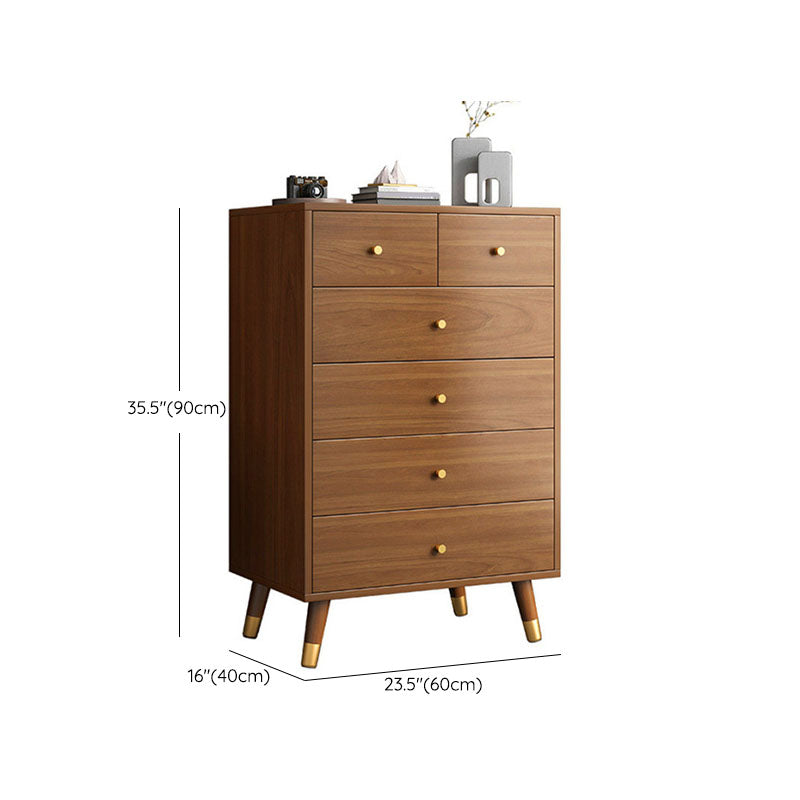 Mid Century Modern Brown Cabinet 23.6" Wide 3/4 - Tier Storage Chest