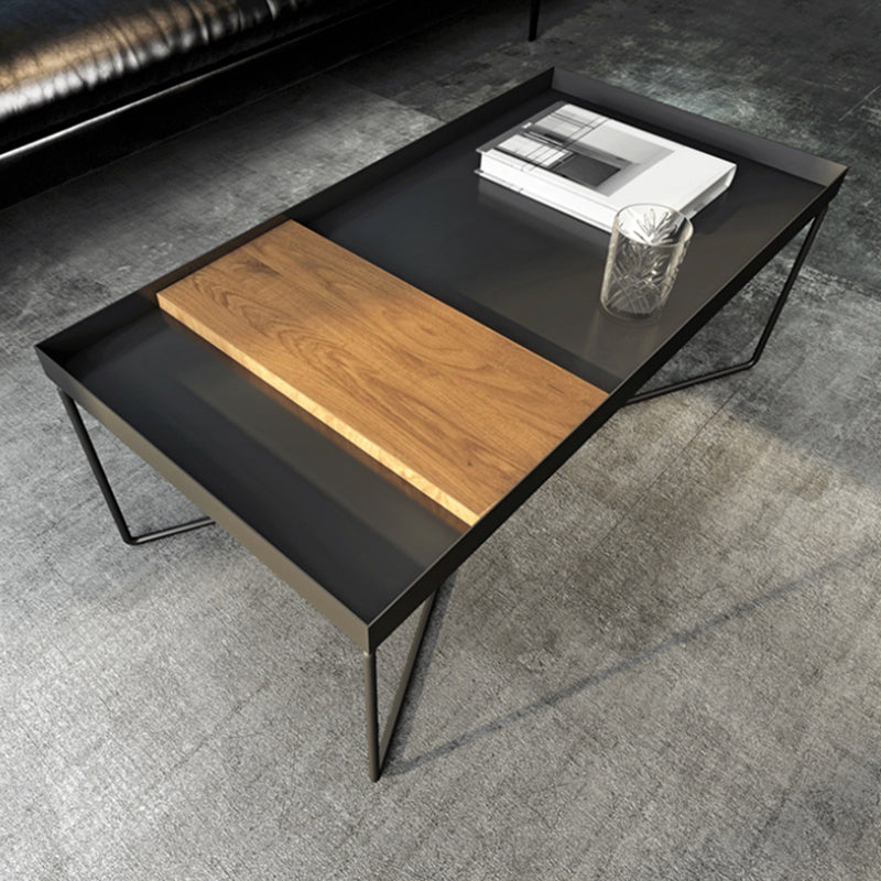 Mid-Century Modern Cocktail Table Cross Legs Metal Single Coffee Table