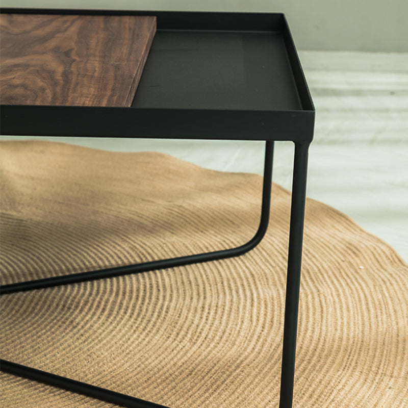 Mid-Century Modern Cocktail Table Cross Legs Metal Single Coffee Table