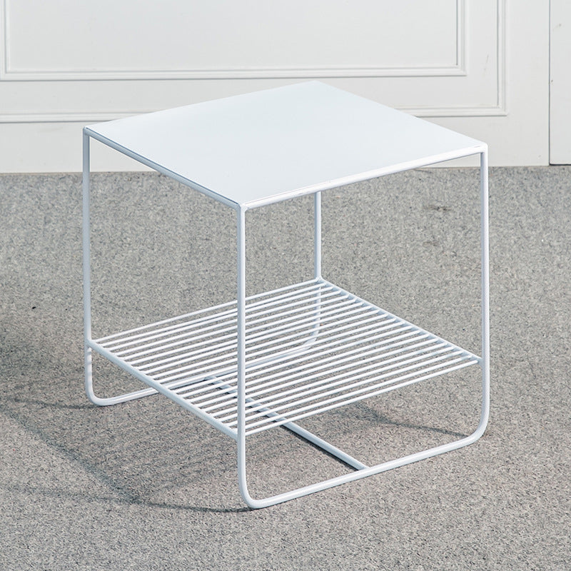 Mid-Century Modern Cocktail Table Metal Square Single Coffee Table