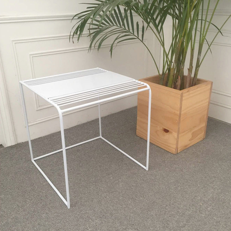 Mid-Century Modern Cocktail Table Metal Square Single Coffee Table
