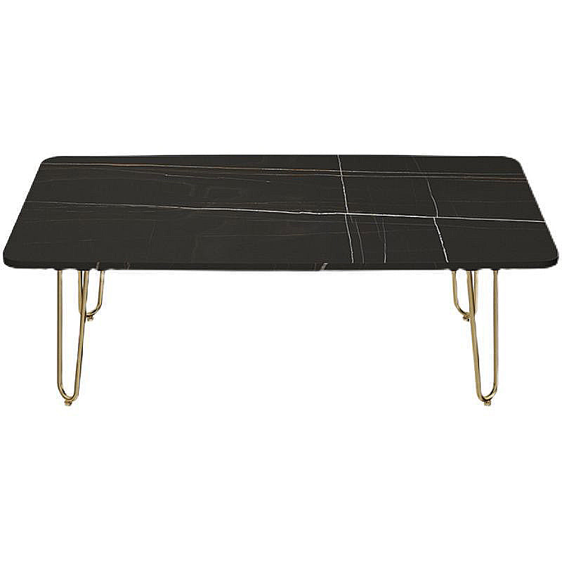 Glam Cocktail Table 4 Legs Slate Rectangular Single Coffee Table