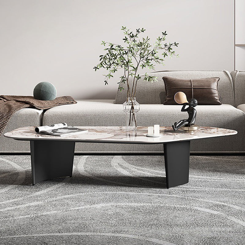Glam Irregular Slate Top Cocktail Table Sled 15.7" H Coffee Table