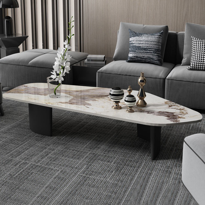 Glam Irregular Slate Top Cocktail Table Sled 15.7" H Coffee Table