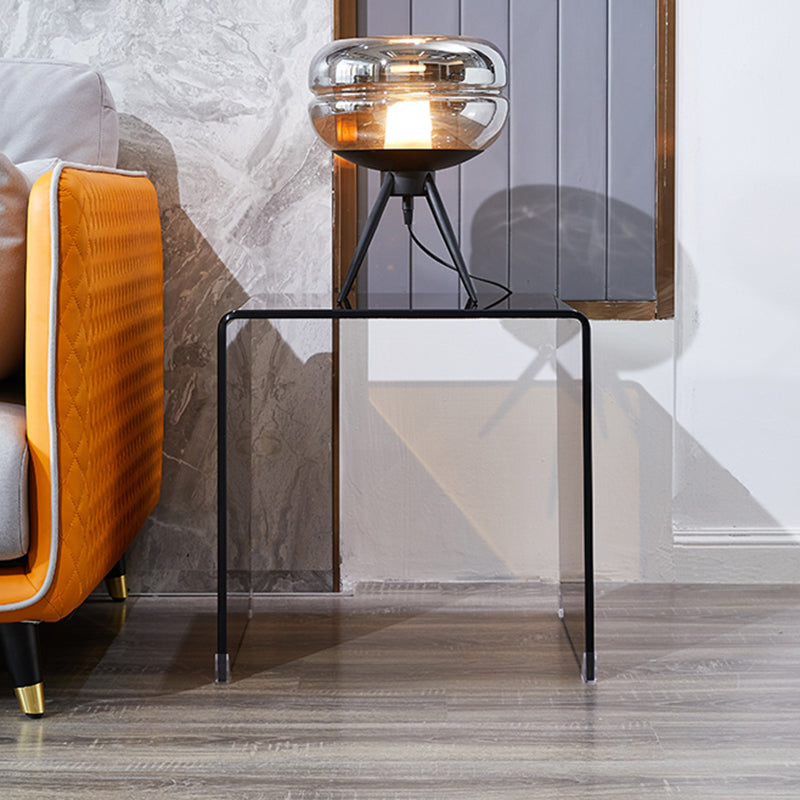 Brown Glass Sled Coffee Table Modern Rectangular 1 Single Cocktail Table