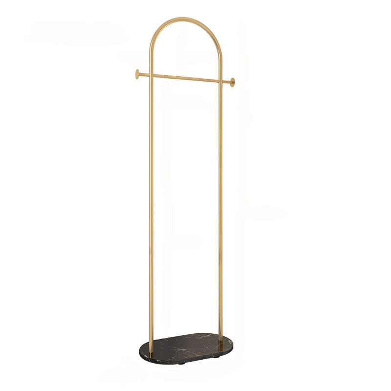 Contemporary Coat Hanger Solid Color Metal Coat Rack with Marble Bottom