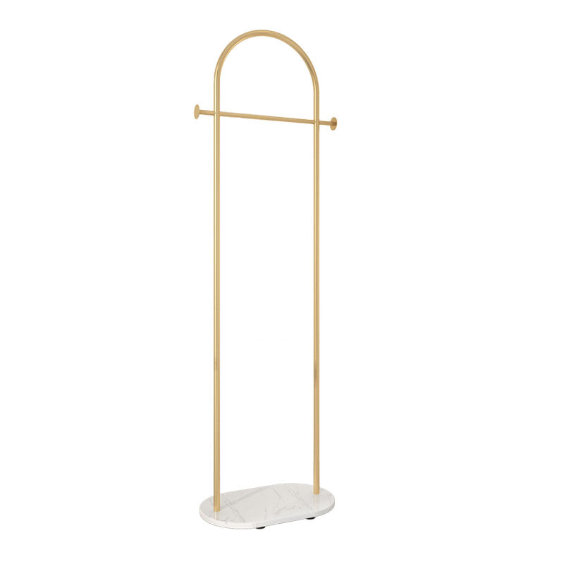 Contemporary Coat Hanger Solid Color Metal Coat Rack with Marble Bottom