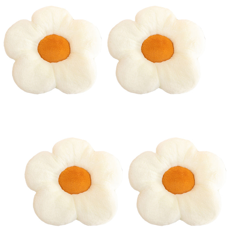 Contemporary Pouf Ottoman Velvet Upholstered Tear Resistant Flower Shape Ottoman