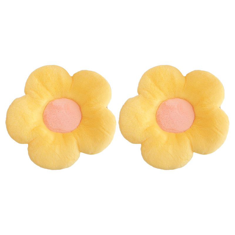 Contemporary Pouf Ottoman Velvet Upholstered Tear Resistant Flower Shape Ottoman