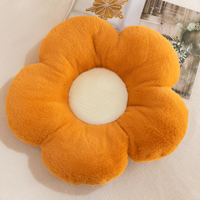 Contemporary Pouf Ottoman Velvet Upholstered Tear Resistant Flower Shape Ottoman
