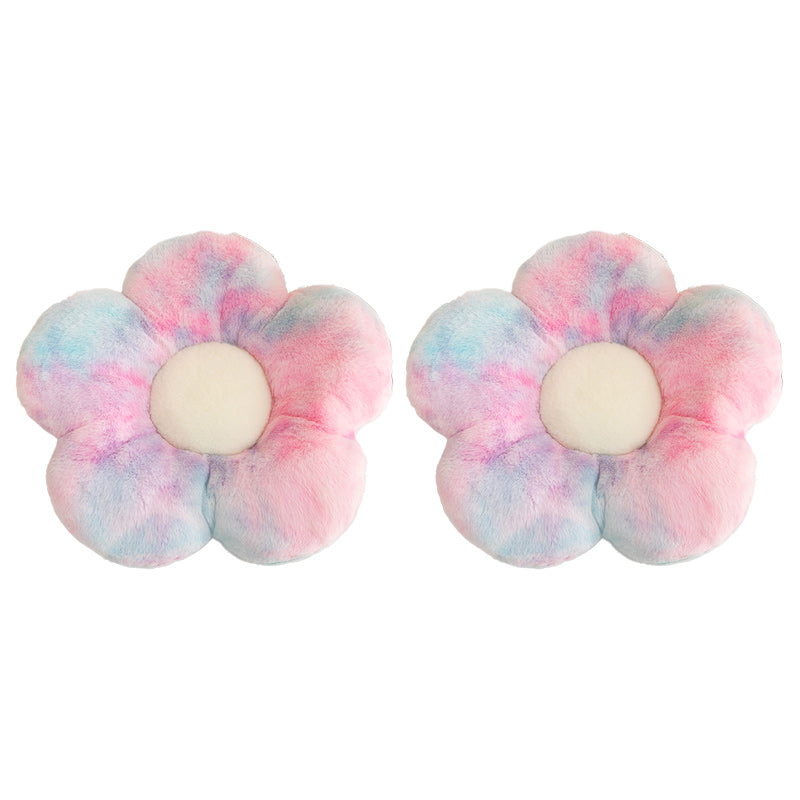 Contemporary Pouf Ottoman Velvet Upholstered Tear Resistant Flower Shape Ottoman