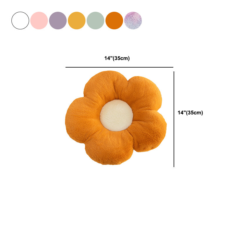 Contemporary Pouf Ottoman Velvet Upholstered Tear Resistant Flower Shape Ottoman
