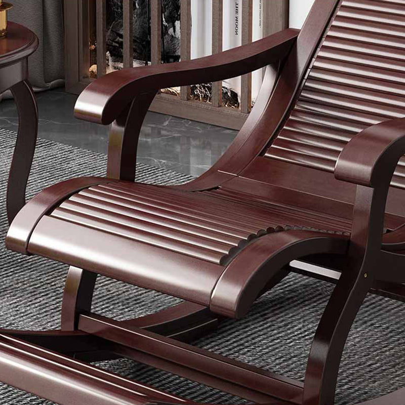 Traditional Rocker Chair Wooden Reclining with Gray Frame Recliner Chair