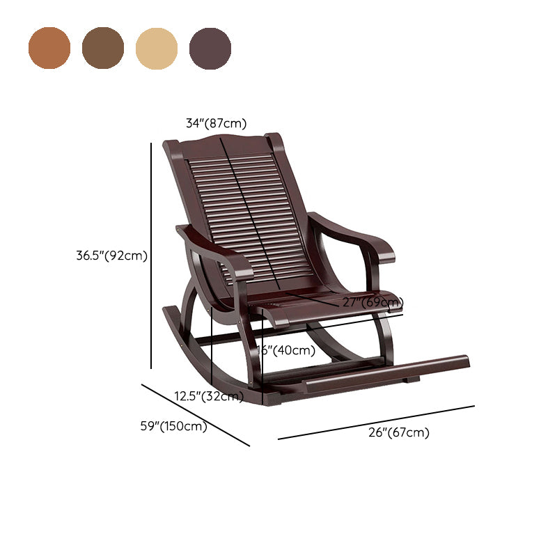 Traditional Rocker Chair Wooden Reclining with Gray Frame Recliner Chair