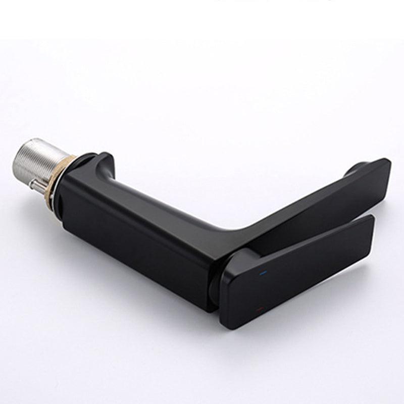 Modern Lavatory Faucet Brass Lever Handles Low Arc Bathroom Faucet