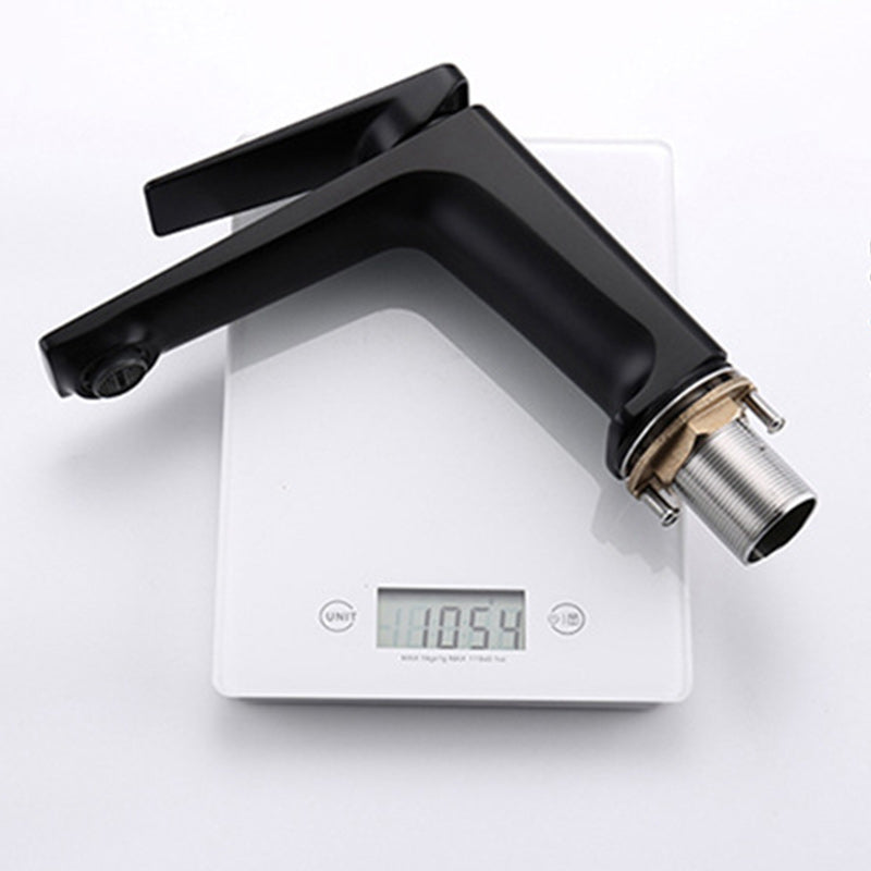 Modern Lavatory Faucet Brass Lever Handles Low Arc Bathroom Faucet