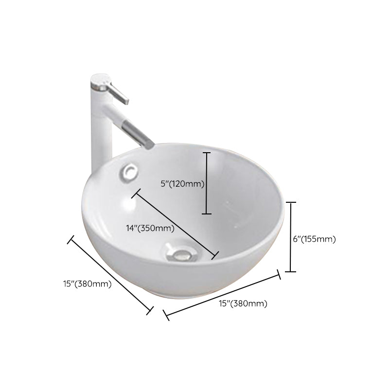Modern Wash Stand Porcelain Rectangular with Drain Assembly and Pop-Up Drain Vessel Sink