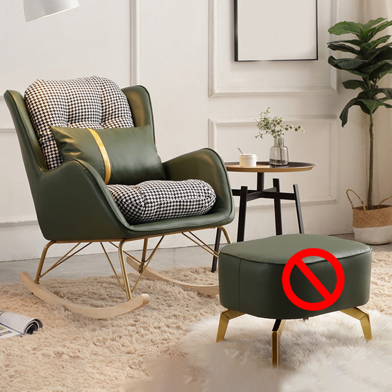 Modern Style Rocking Chair Metal Frame Doll Cotton Filling Cushion Wingback Rocker Chair
