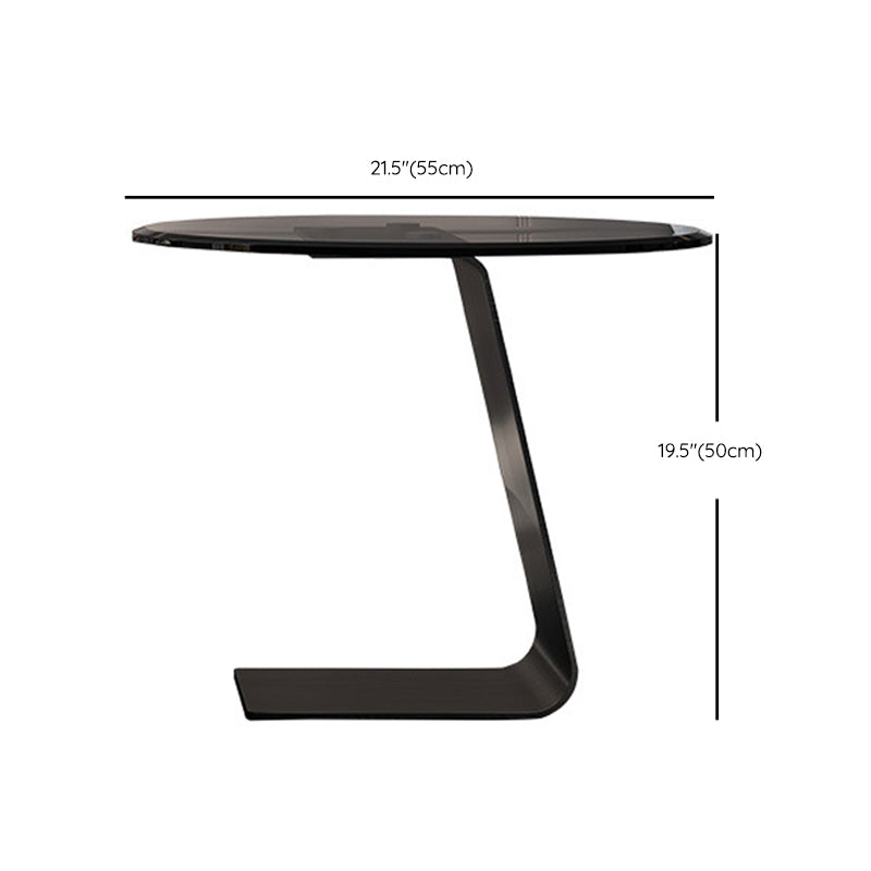 Glam Cocktail Table Drum Slate with Drawer Round Single Coffee Table