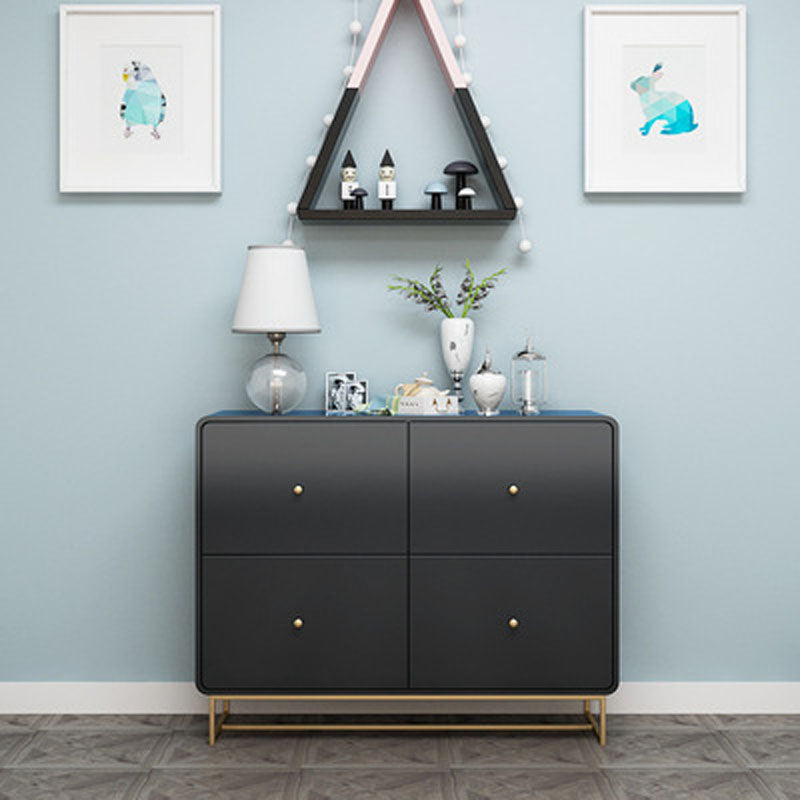 Wood 4 - Drawer Accent Chest Modern 34.6-Inch High Simple Storage Chest