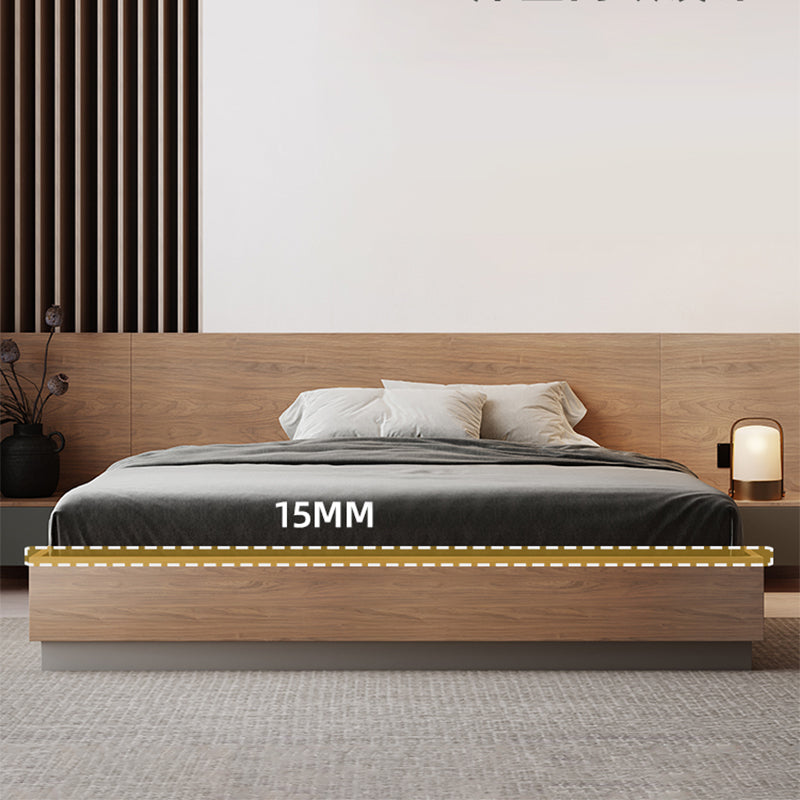 Rectangular Panel Platform Bed Frame Natural Standard Bed with Drawers