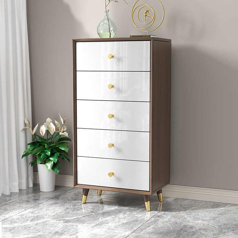 Engineered Wood Glam Chest Bedroom Storage Chest with Drawers