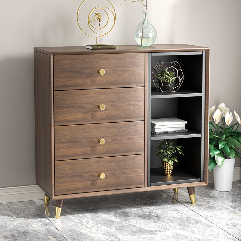 Engineered Wood Glam Chest Bedroom Storage Chest with Drawers