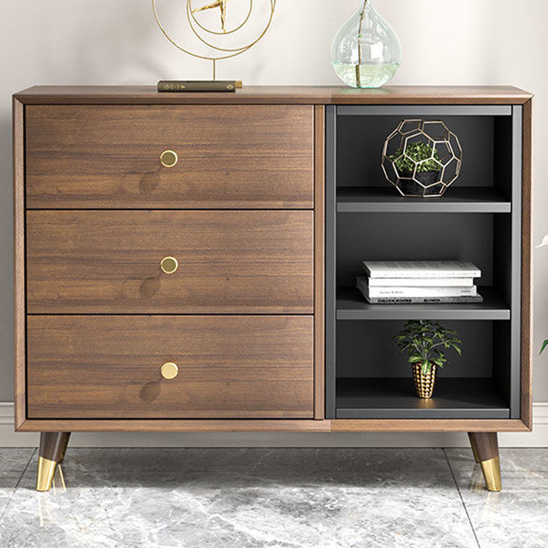 Engineered Wood Glam Chest Bedroom Storage Chest with Drawers