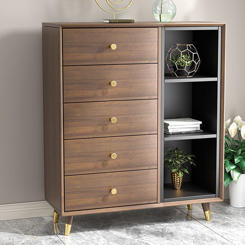 Engineered Wood Glam Chest Bedroom Storage Chest with Drawers