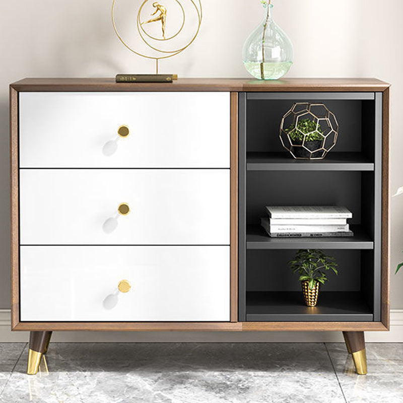 Engineered Wood Glam Chest Bedroom Storage Chest with Drawers