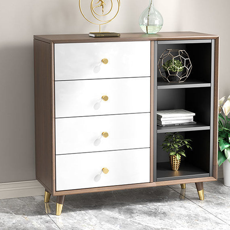 Engineered Wood Glam Chest Bedroom Storage Chest with Drawers