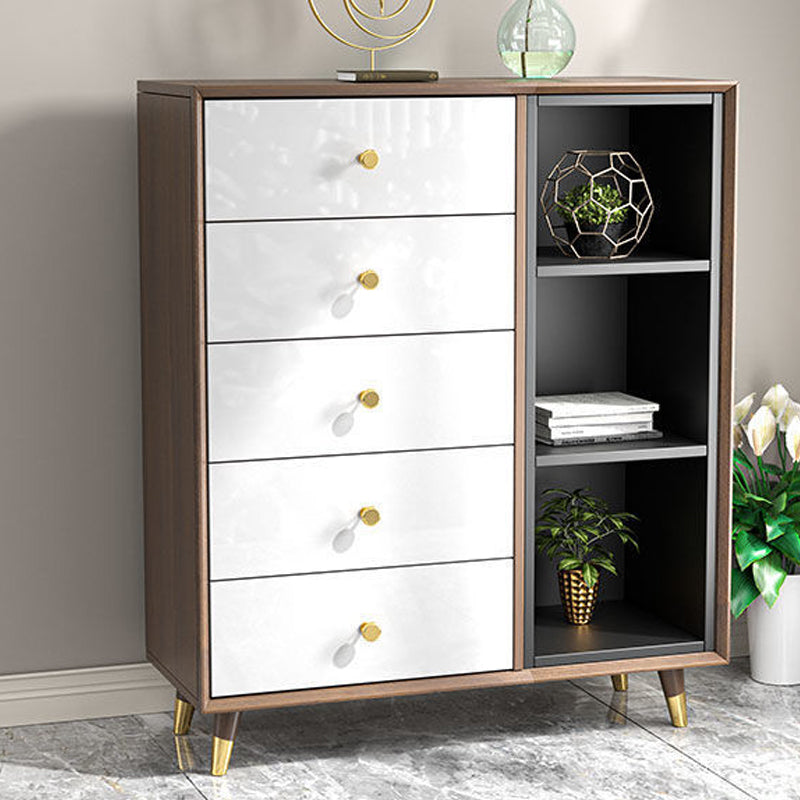 Engineered Wood Glam Chest Bedroom Storage Chest with Drawers