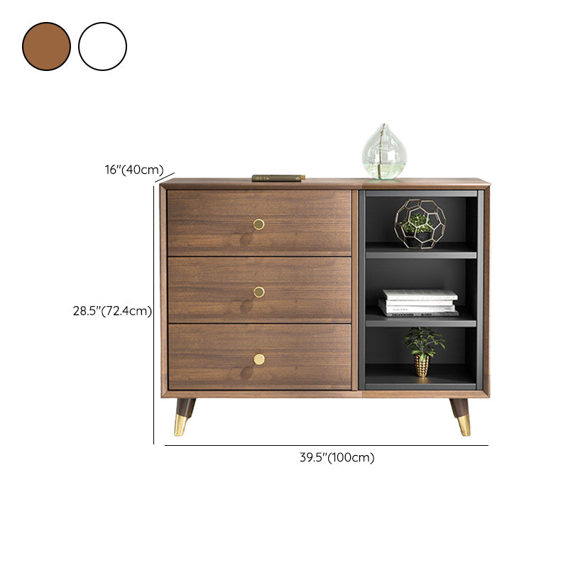 Engineered Wood Glam Chest Bedroom Storage Chest with Drawers