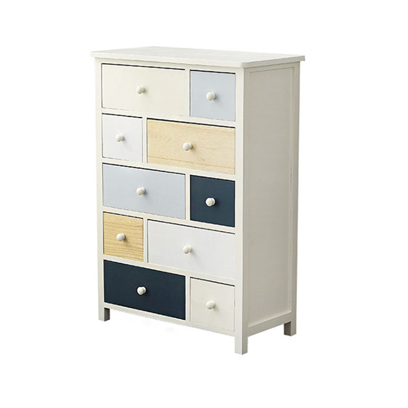 Glam Chest Bedroom Solid Wood Storage Chest in White with Drawers