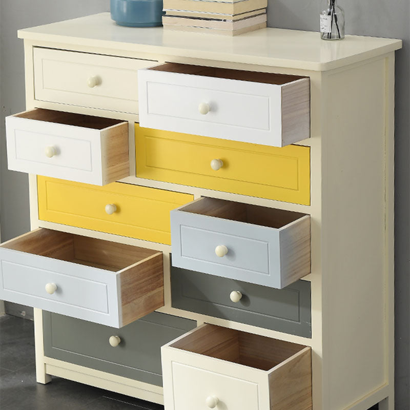 Glam Chest Bedroom Solid Wood Storage Chest in White with Drawers