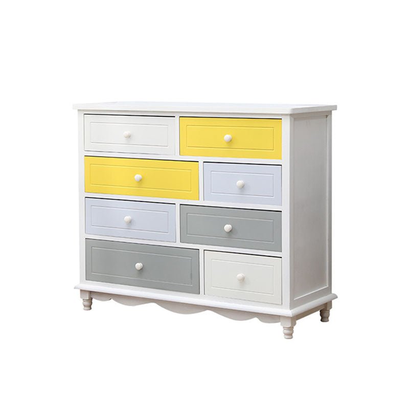 Glam Chest Bedroom Solid Wood Storage Chest in White with Drawers