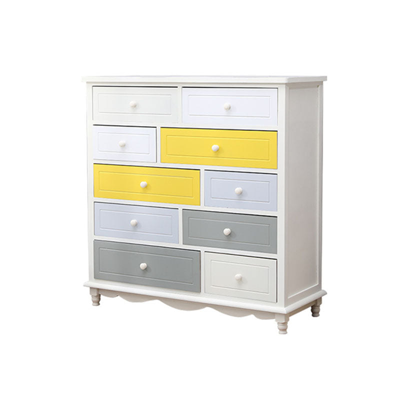 Glam Chest Bedroom Solid Wood Storage Chest in White with Drawers