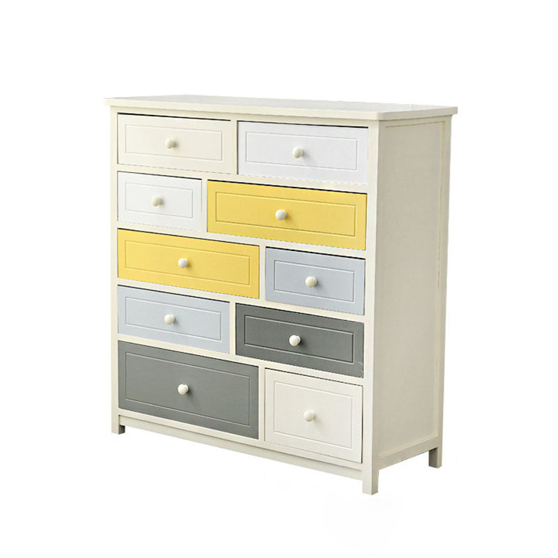 Glam Chest Bedroom Solid Wood Storage Chest in White with Drawers