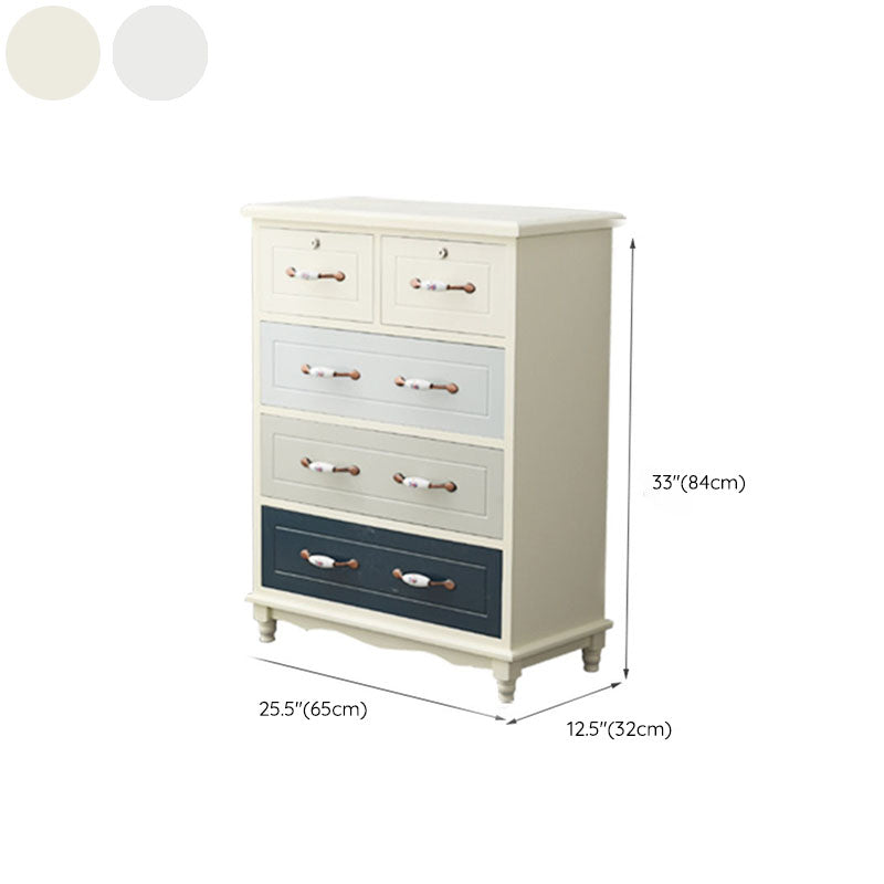 Glam Chest Bedroom Solid Wood Storage Chest in White with Drawers