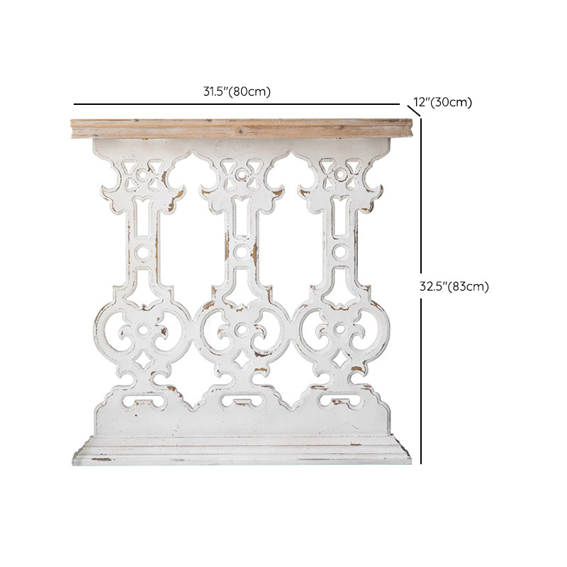 Wood Rectangle Console Table Distressed Accent Table for Hall