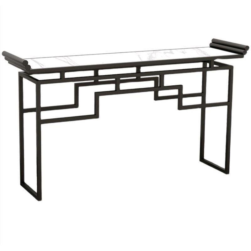31.5" Tall Marble Table Glam 1-Shelf Console Accent Table for Hall