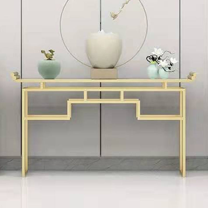 31.5" Tall Marble Table Glam 1-Shelf Console Accent Table for Hall